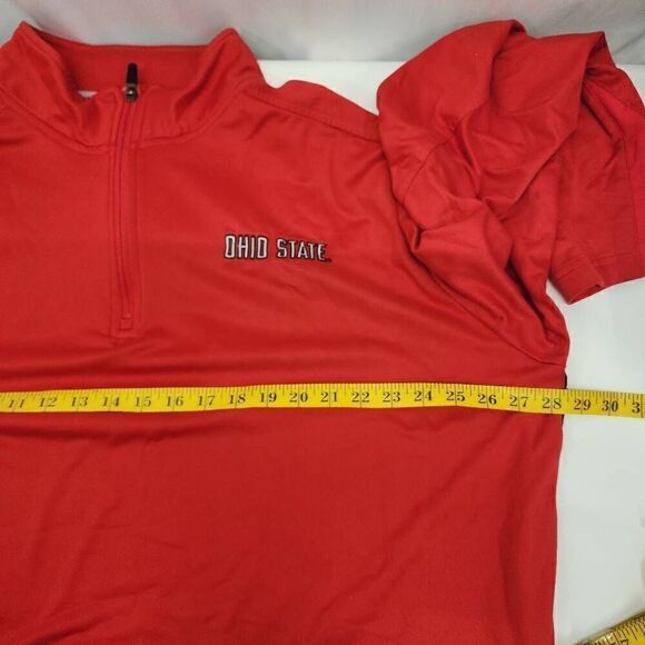 Nike Size XXL Ohio State Long-Sleeve Quarter 1/4 Zip Pullover Sweatshirt Red Q10 - Picture 4 of 7